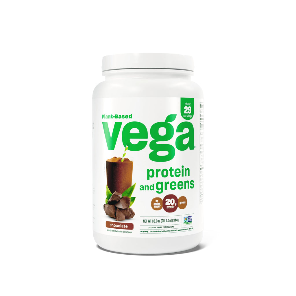 « Vega Protein and Greens chocolate plant protein powder 2.1 lb », image 2 « Vega Protein and Greens chocolate nutrition facts »
