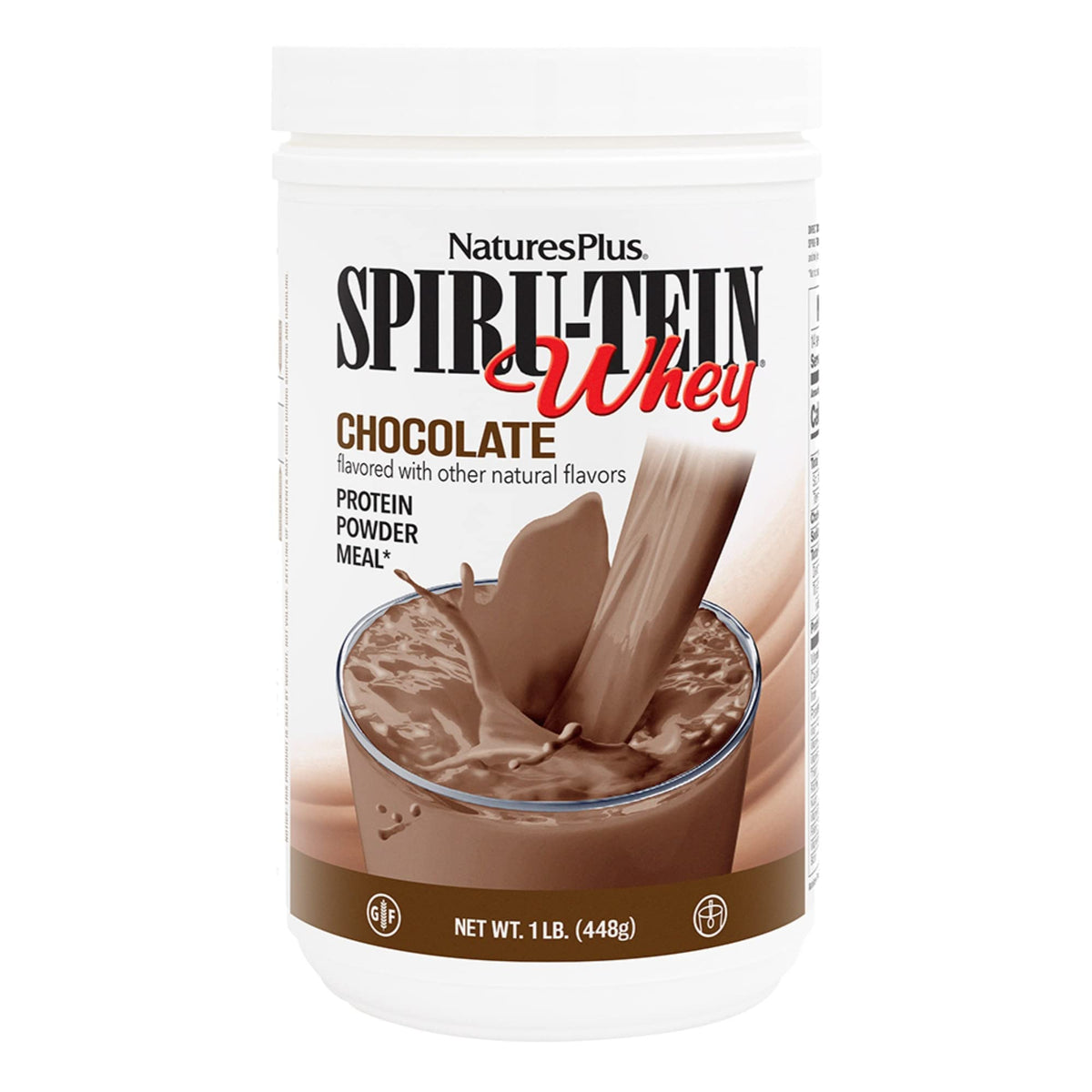Nature's Plus SPIRU-TEIN Whey Protein + Spirulina – Chocolate | Vitamins & Minerals | Gluten-Free | 14 Servings