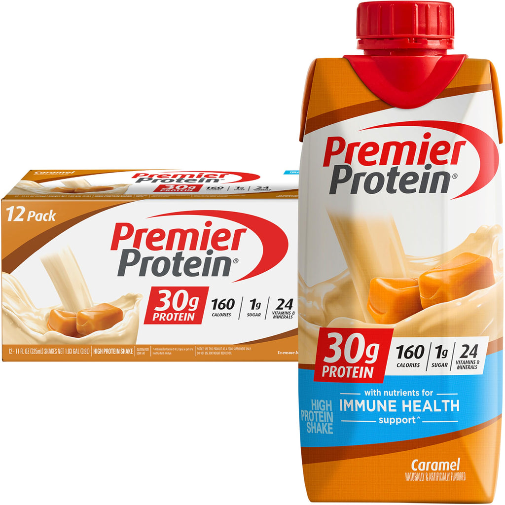 Premier Protein Shake – Caramel | 30g Protein | 1g Sugar | 11 fl oz | Pack of 12