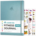Clever Fox Fitness Journal PRO – 6-Month Workout Planner, Meal Planner & Habit Tracker | 7x10" | Aquamarine