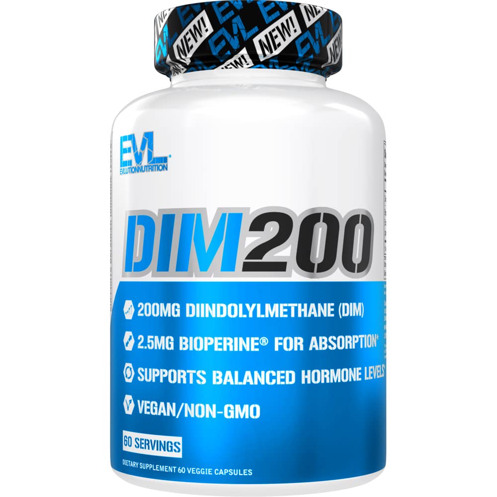 Evlution Nutrition DIM 200mg with BioPerine – Vegan, Non-GMO