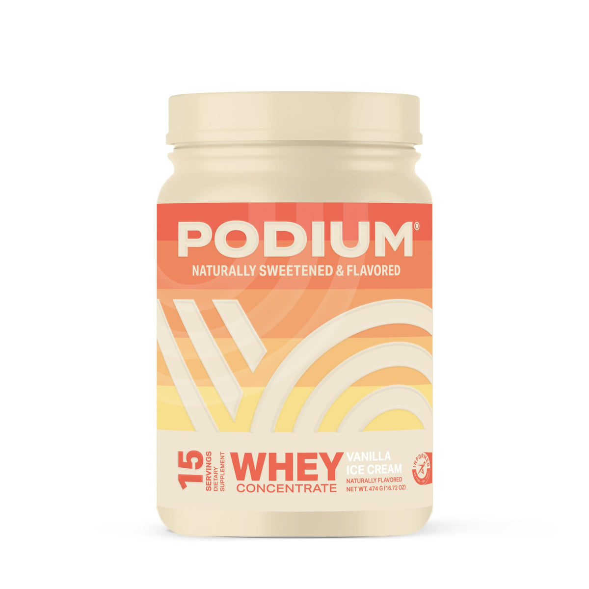 Podium Nutrition Whey Protein – Vanilla Ice Cream | 22g Protein | Digestive Enzymes | Gluten-Free | 15 Servings
