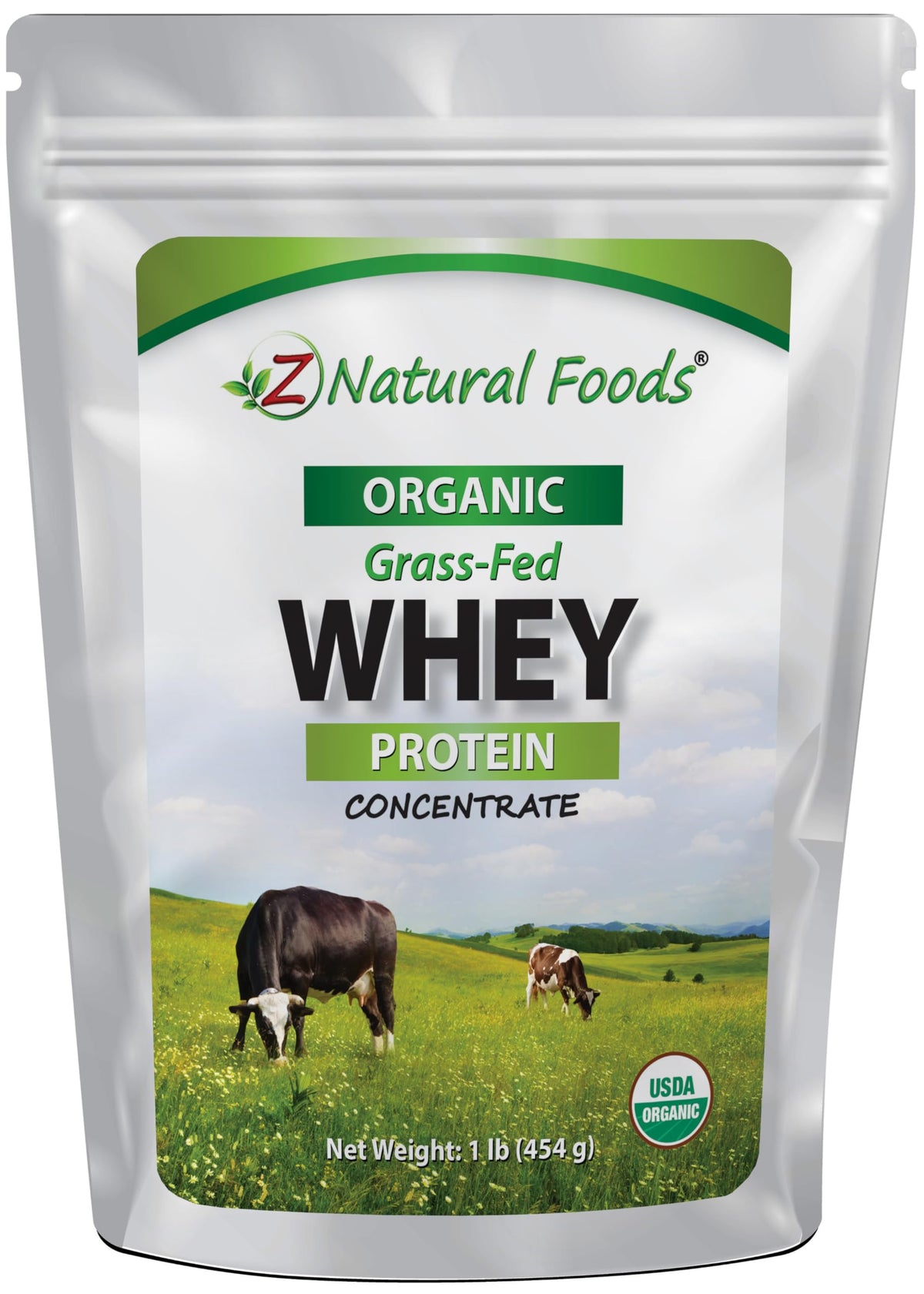 Z Natural Foods Organic Grass-Fed Whey Protein – Unflavored | 28g Protein | Cold-Processed | 1 lb