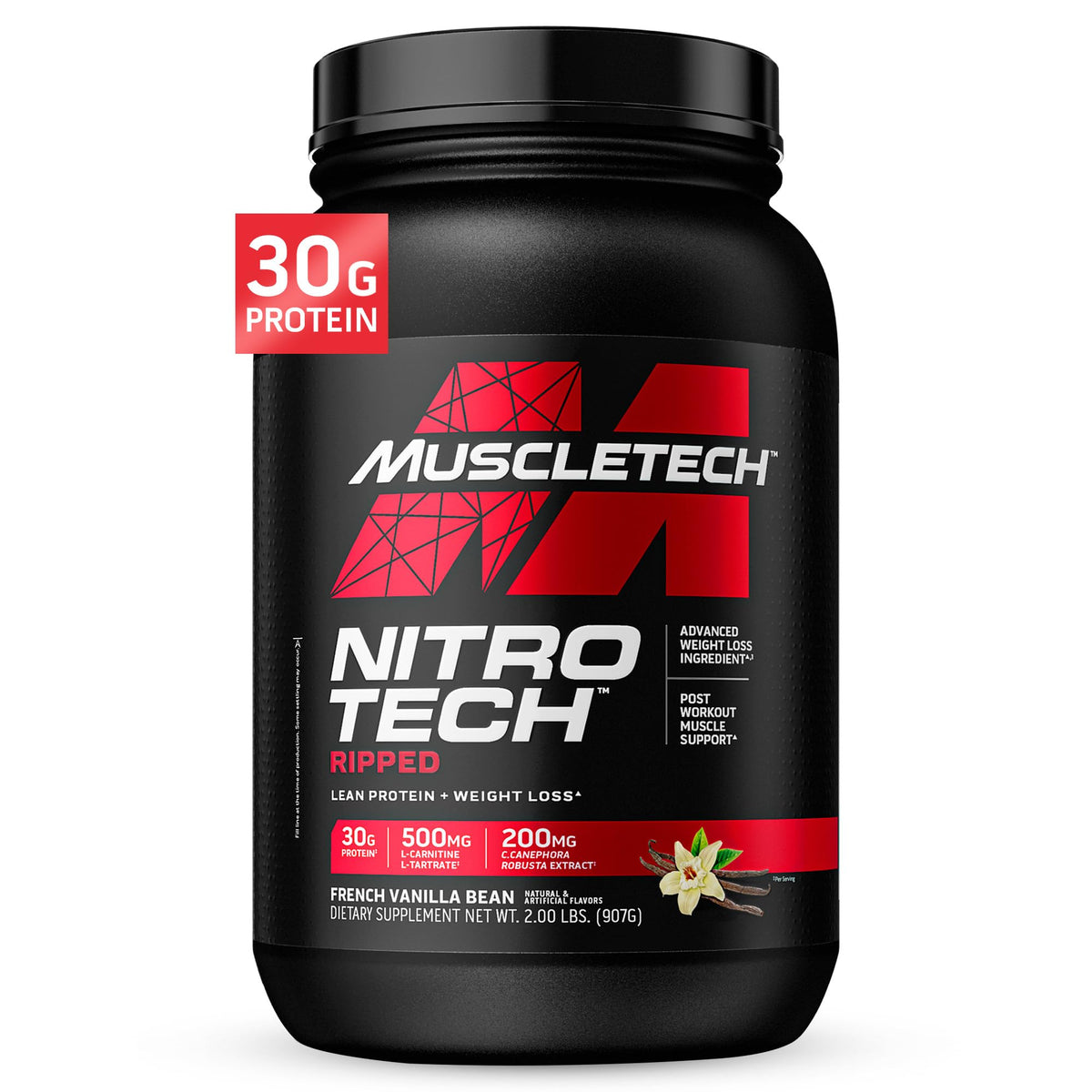 MuscleTech Nitro-Tech Whey Protein – French Vanilla Swirl – 30g Protein – 2 lb