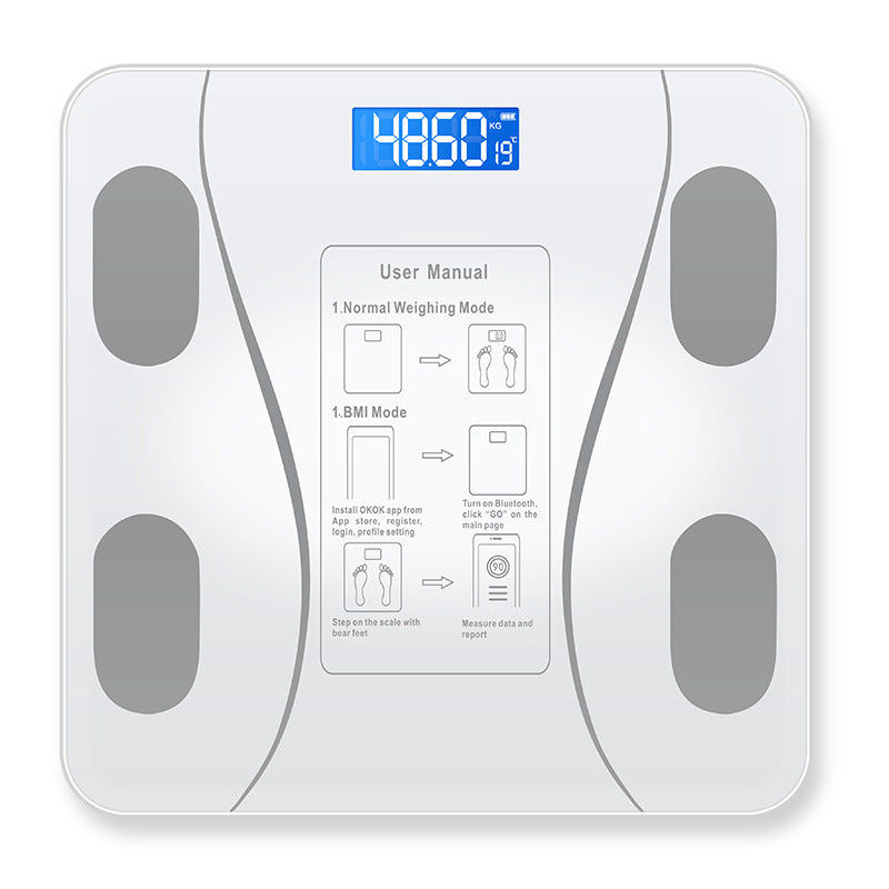 Smart Bluetooth Body Fat Scale – Body Fat & Hydration Tracker | 180kg Capacity | Black, White & Gold
