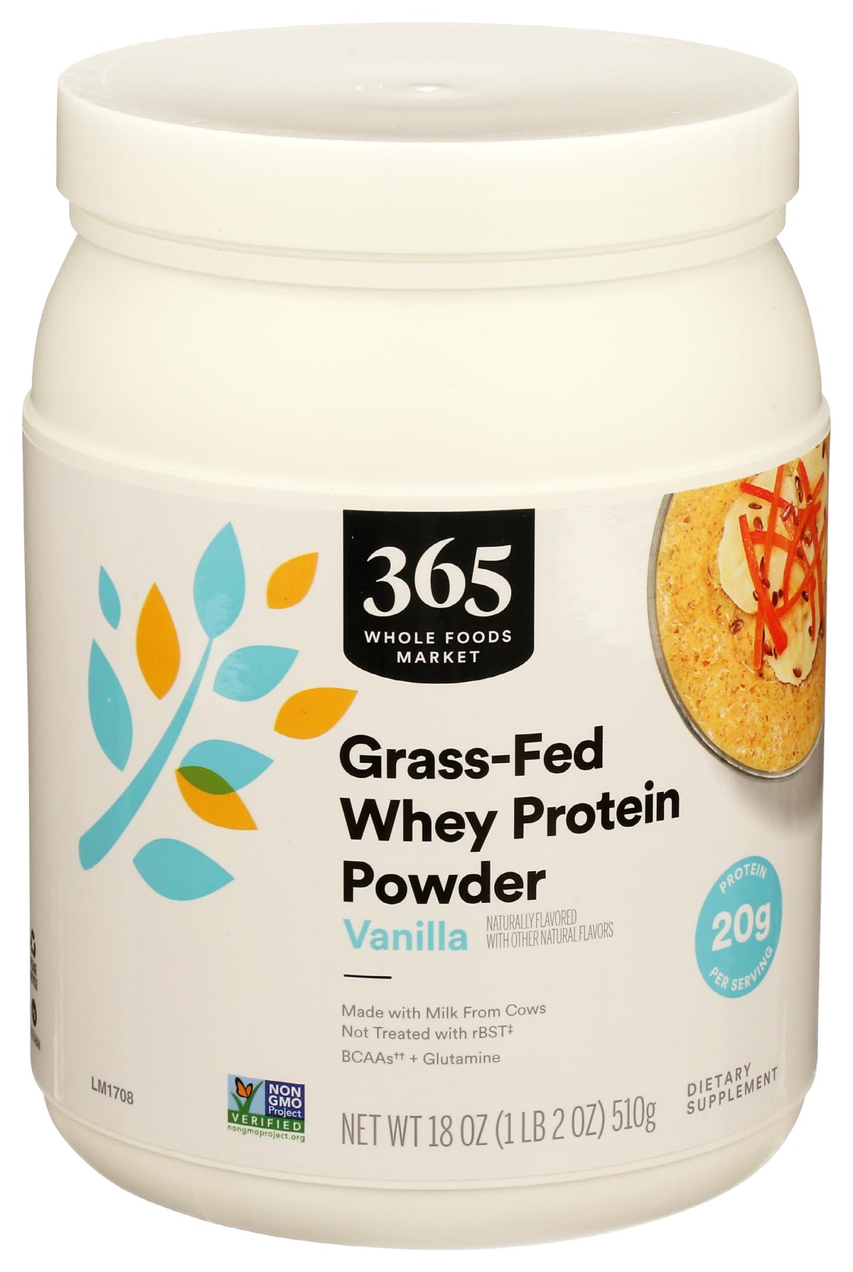 365 by Whole Foods Market – Vanilla Grass-Fed Whey Protein | 20 Servings | 18 oz