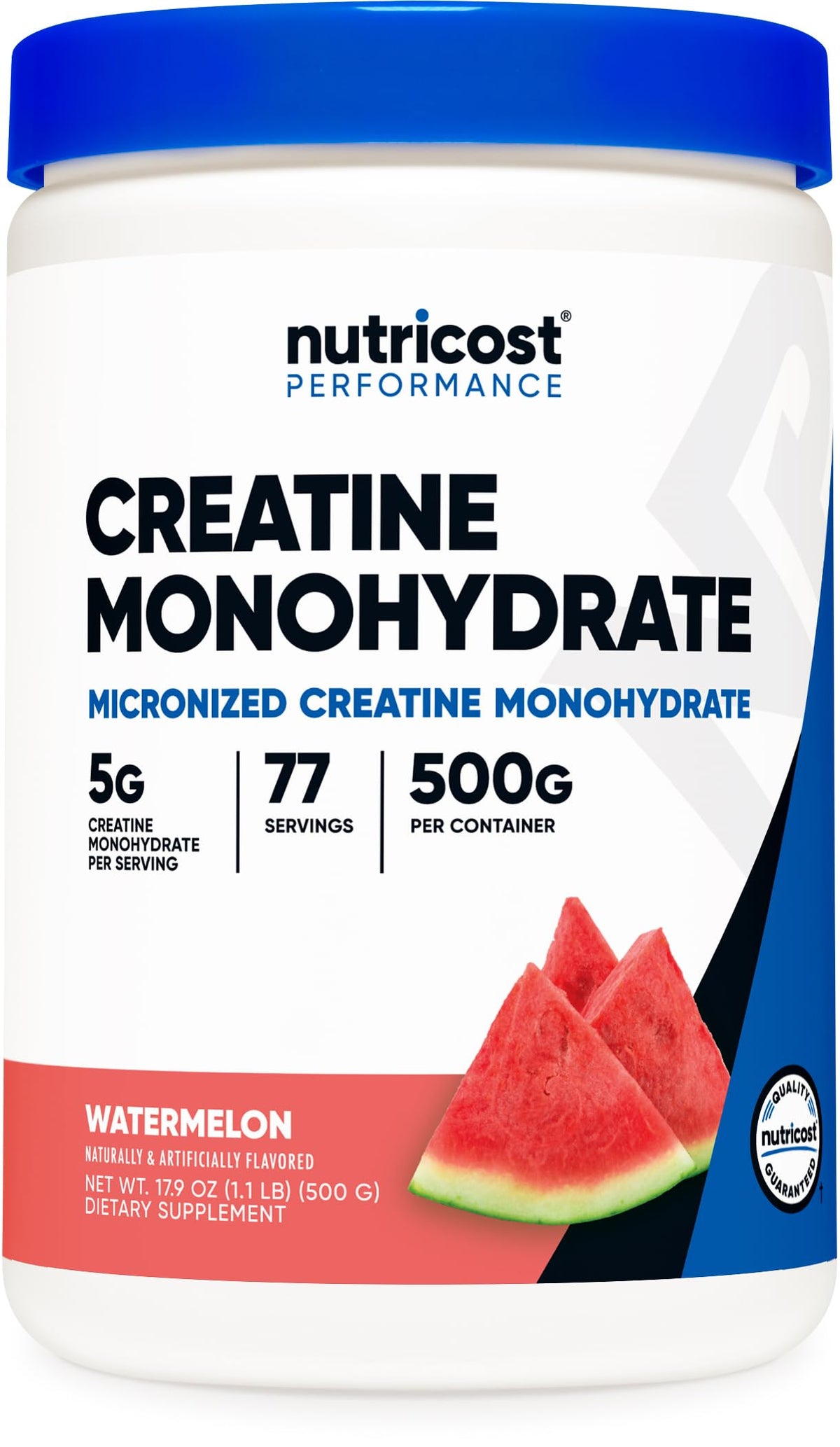 Nutricost Creatine Monohydrate Powder — Watermelon | 500g | 77 Servings