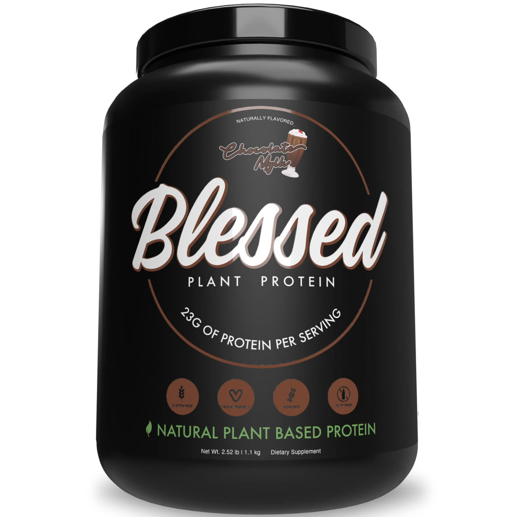 Blessed Vegan Protein Powder – Chocolate Mylk | 23g Pea Protein | Dairy-Free | 30 Servings