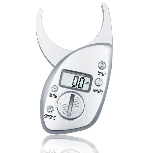 Body Fat Caliper with LCD Screen – Accurate Body Fat Measurement Tool | Anti-Slip Grip | Includes Tape Measure | For Men & Women