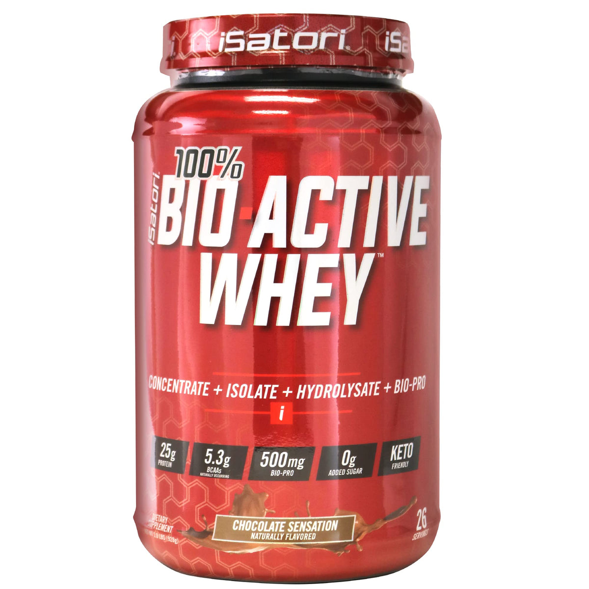 iSatori 100% Bio-Active Whey Protein – Chocolate Sensation | 25g Protein | BCAAs | 26 Servings