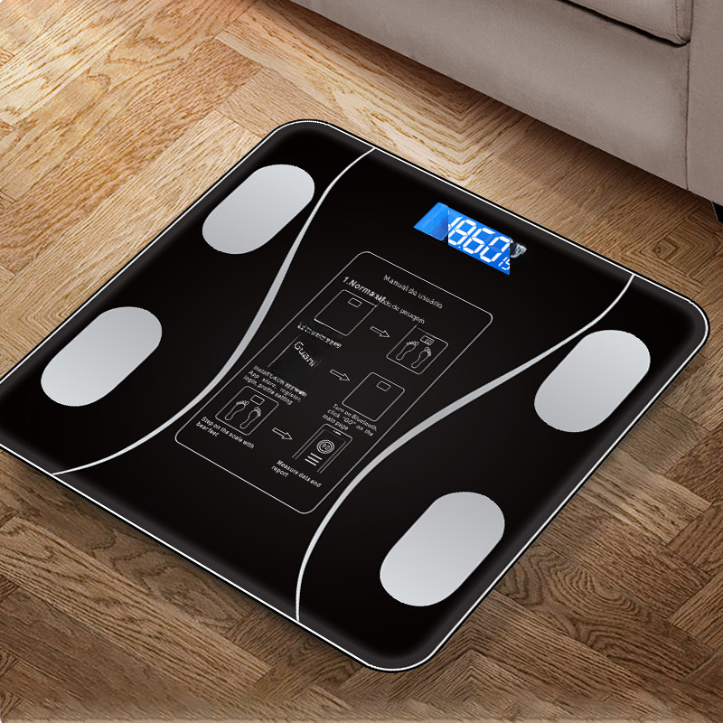 Smart Bluetooth Body Fat Scale – Body Fat & Hydration Tracker | 180kg Capacity | Black, White & Gold