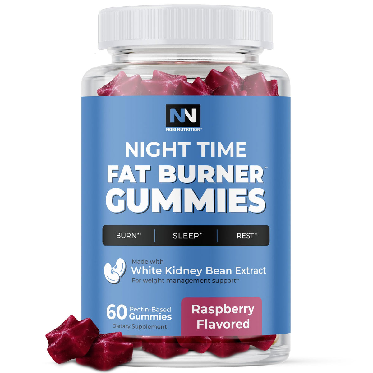 Nobi Nutrition Night Time Gummies with Melatonin – 60 Count