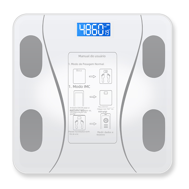 Smart Bluetooth Body Fat Scale – Body Fat & Hydration Tracker | 180kg Capacity | Black, White & Gold