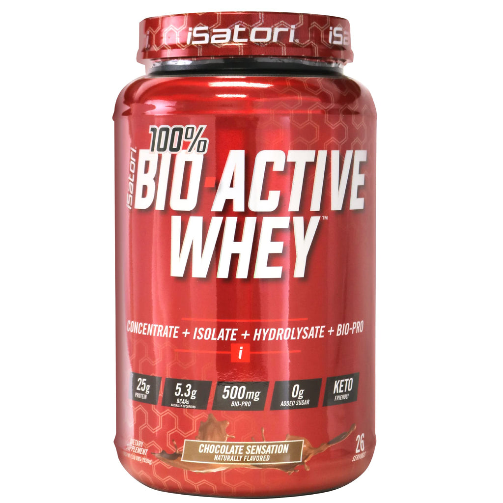 iSatori 100% Bio-Active Whey Protein – Chocolate Sensation | 25g Protein | BCAAs | 26 Servings