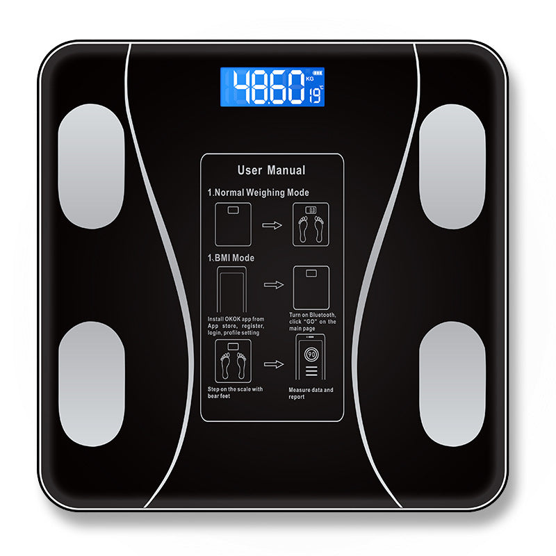 Smart Bluetooth Body Fat Scale – Body Fat & Hydration Tracker | 180kg Capacity | Black, White & Gold