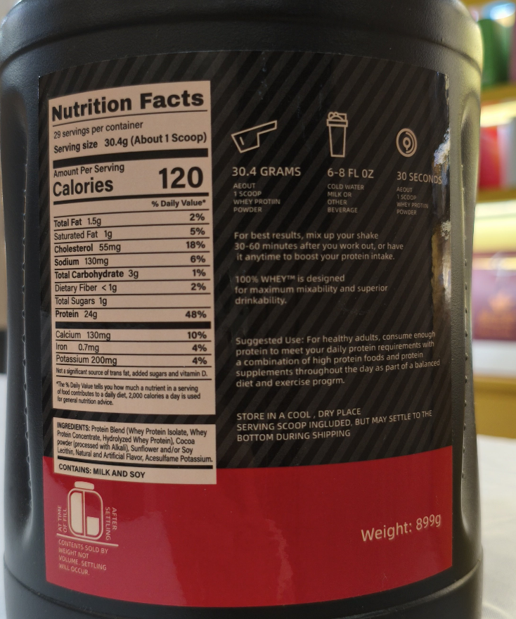 Whey Protein Powder – Vanilla, Chocolate, Strawberry & Banana | Fitness & Muscle Recovery Supplement | 899g