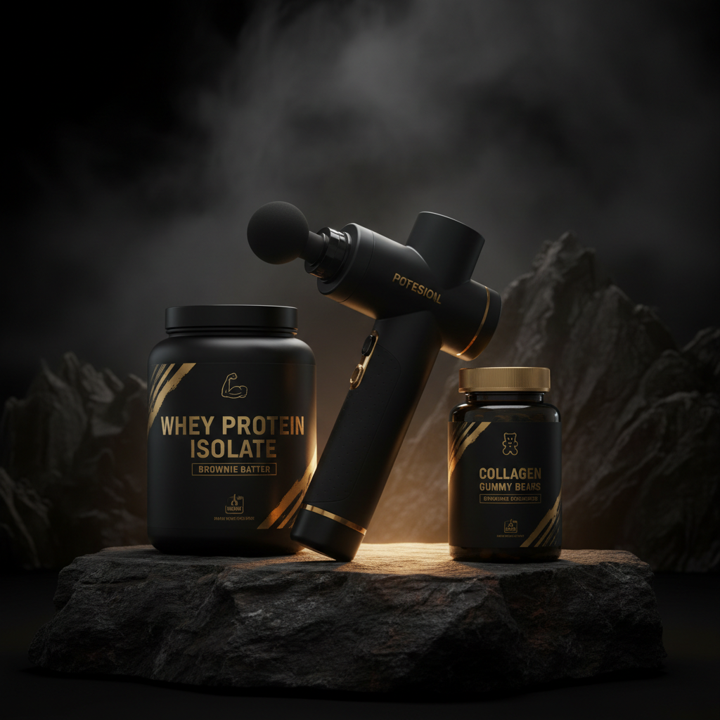 Recovery Power Bundle – Massage Gun + Whey Protein + Collagen Gummies